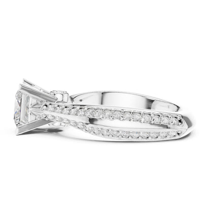 Princess Accented Lab Grown Diamond Engagement Ring