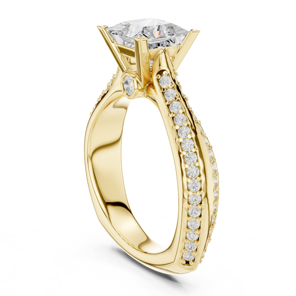 Princess Accented Lab Grown Diamond Engagement Ring