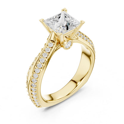 Princess Accented Lab Grown Diamond Engagement Ring