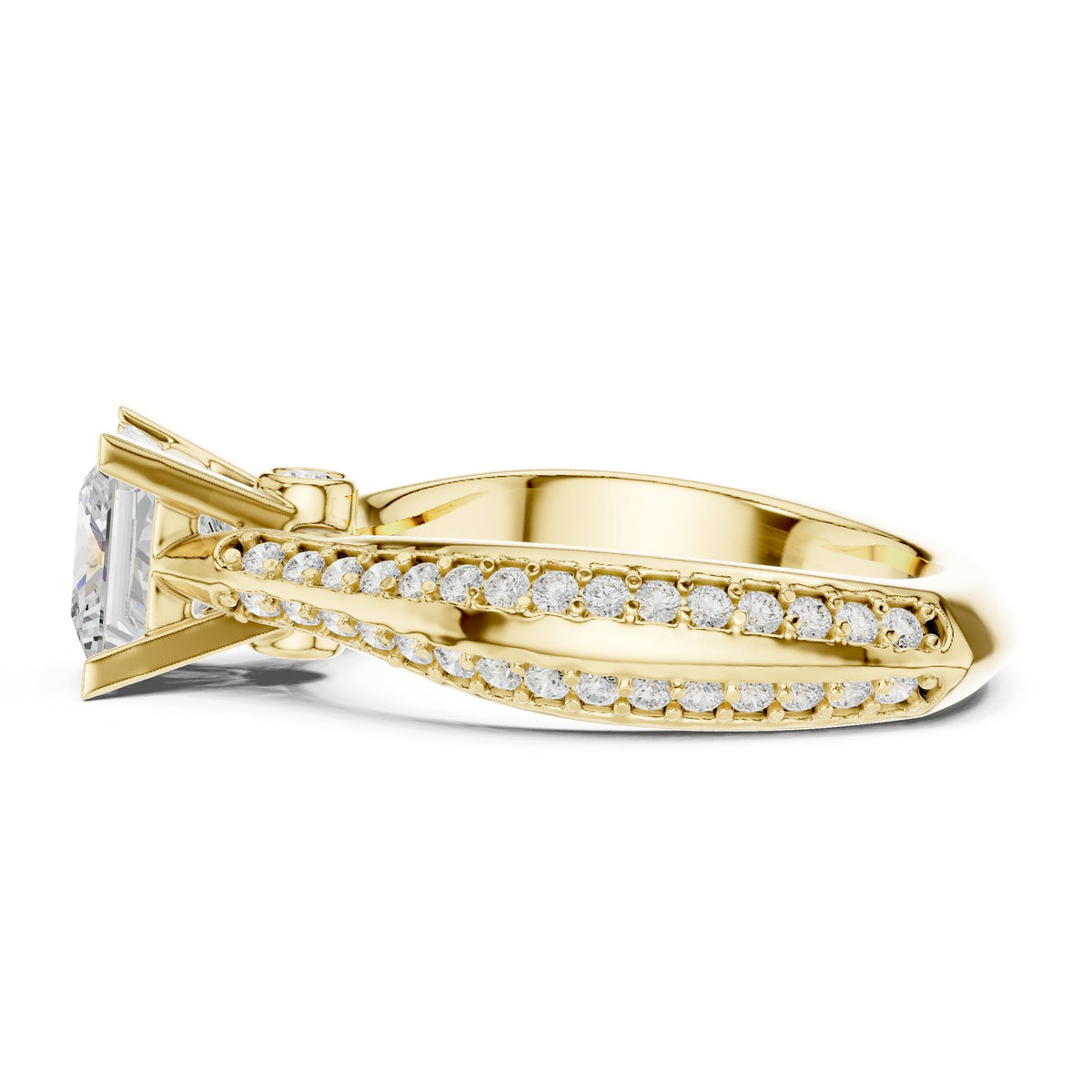 Princess Accented Lab Grown Diamond Engagement Ring