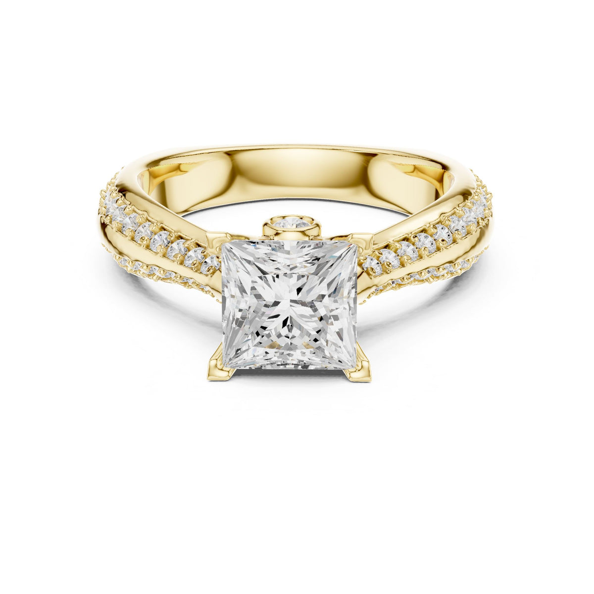 Princess Accented Lab Grown Diamond Engagement Ring