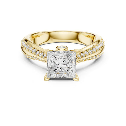 Princess Accented Lab Grown Diamond Engagement Ring