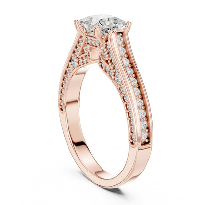 Princess Accented Lab Grown Diamond Engagement Ring