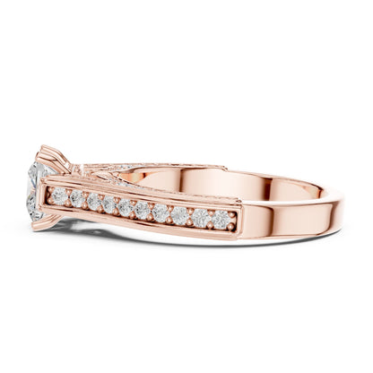 Princess Accented Lab Grown Diamond Engagement Ring