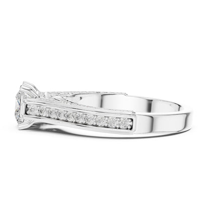 Princess Accented Lab Grown Diamond Engagement Ring