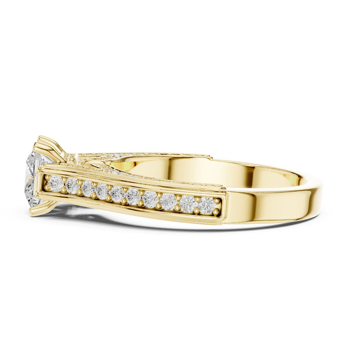 Princess Accented Lab Grown Diamond Engagement Ring