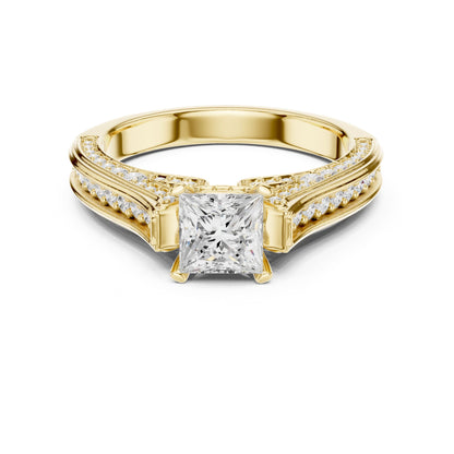 Princess Accented Lab Grown Diamond Engagement Ring