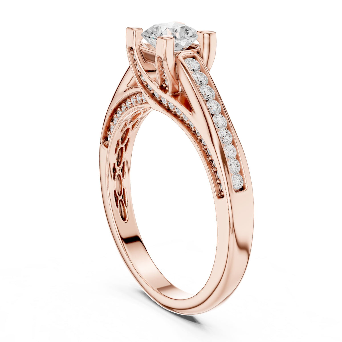 Princess Accented Lab Grown Diamond Engagement Ring