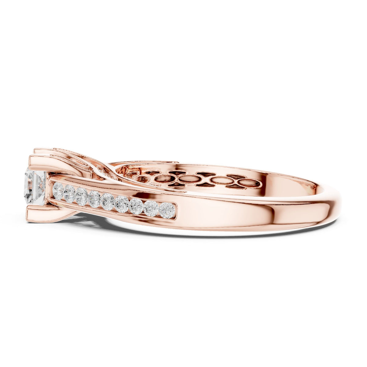 Princess Accented Lab Grown Diamond Engagement Ring
