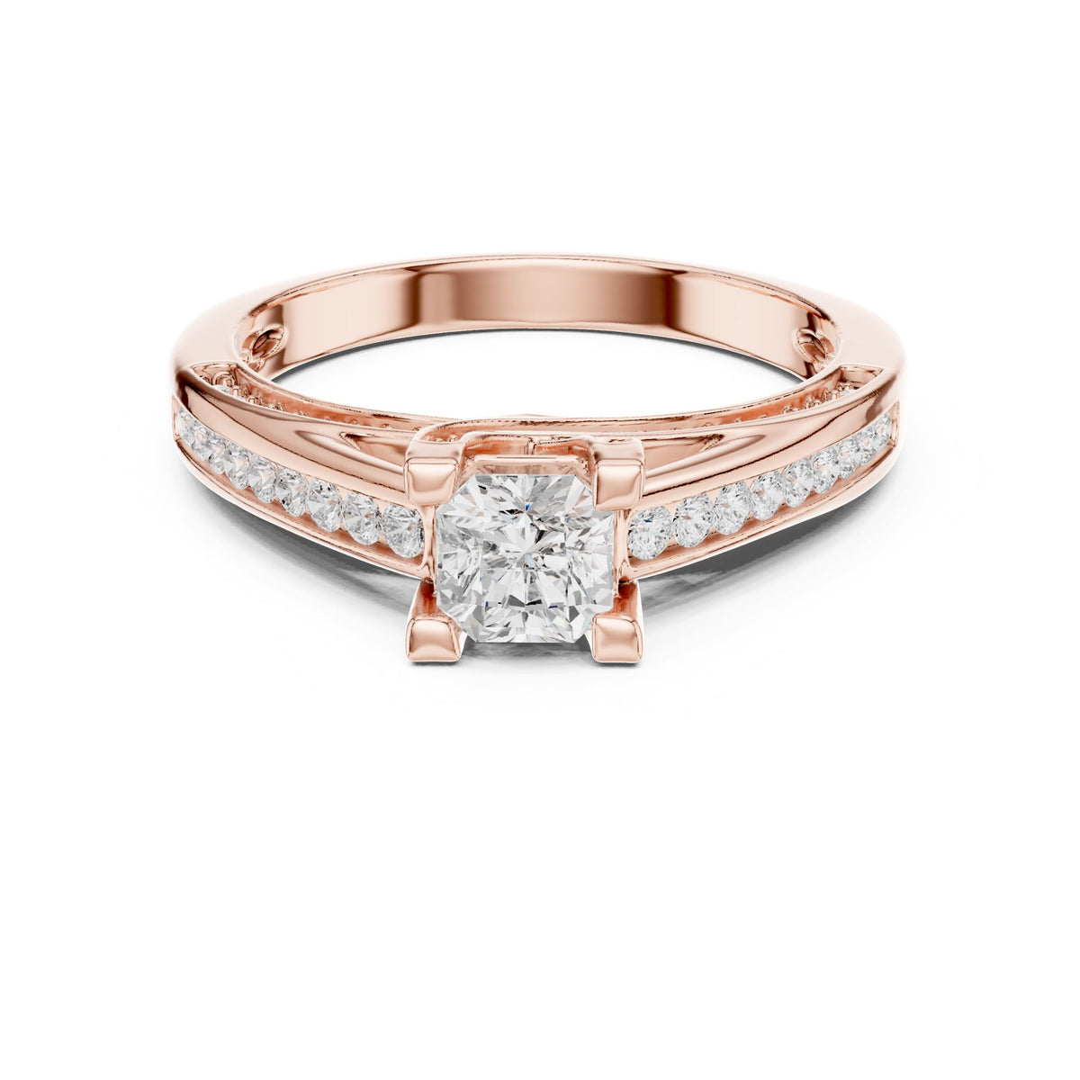 Princess Accented Lab Grown Diamond Engagement Ring
