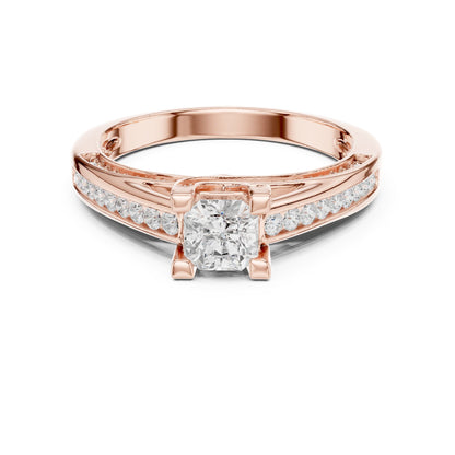 Princess Accented Lab Grown Diamond Engagement Ring