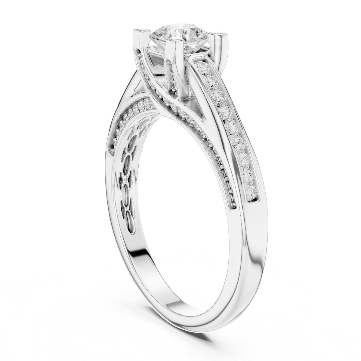 Princess Accented Lab Grown Diamond Engagement Ring