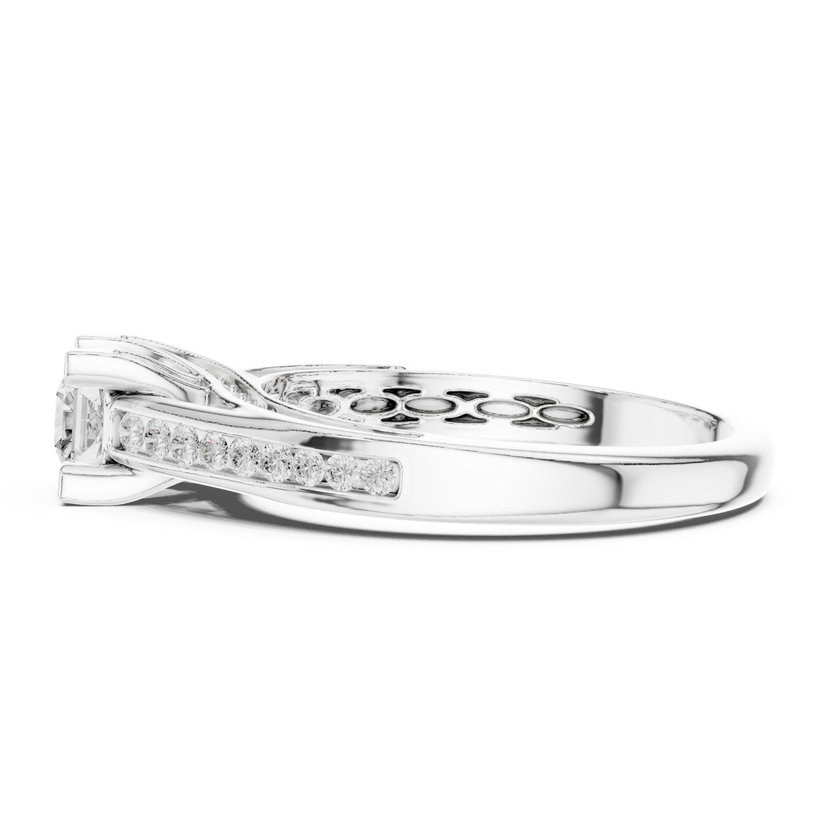 Princess Accented Lab Grown Diamond Engagement Ring