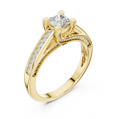 Princess Accented Lab Grown Diamond Engagement Ring