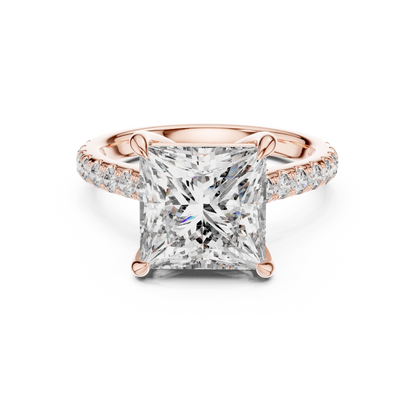 Princess Accented Lab Grown Diamond Engagement Ring