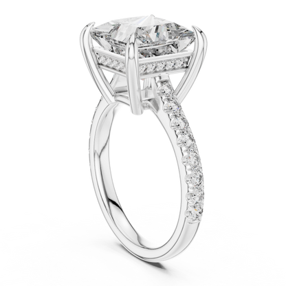 Princess Accented Lab Grown Diamond Engagement Ring