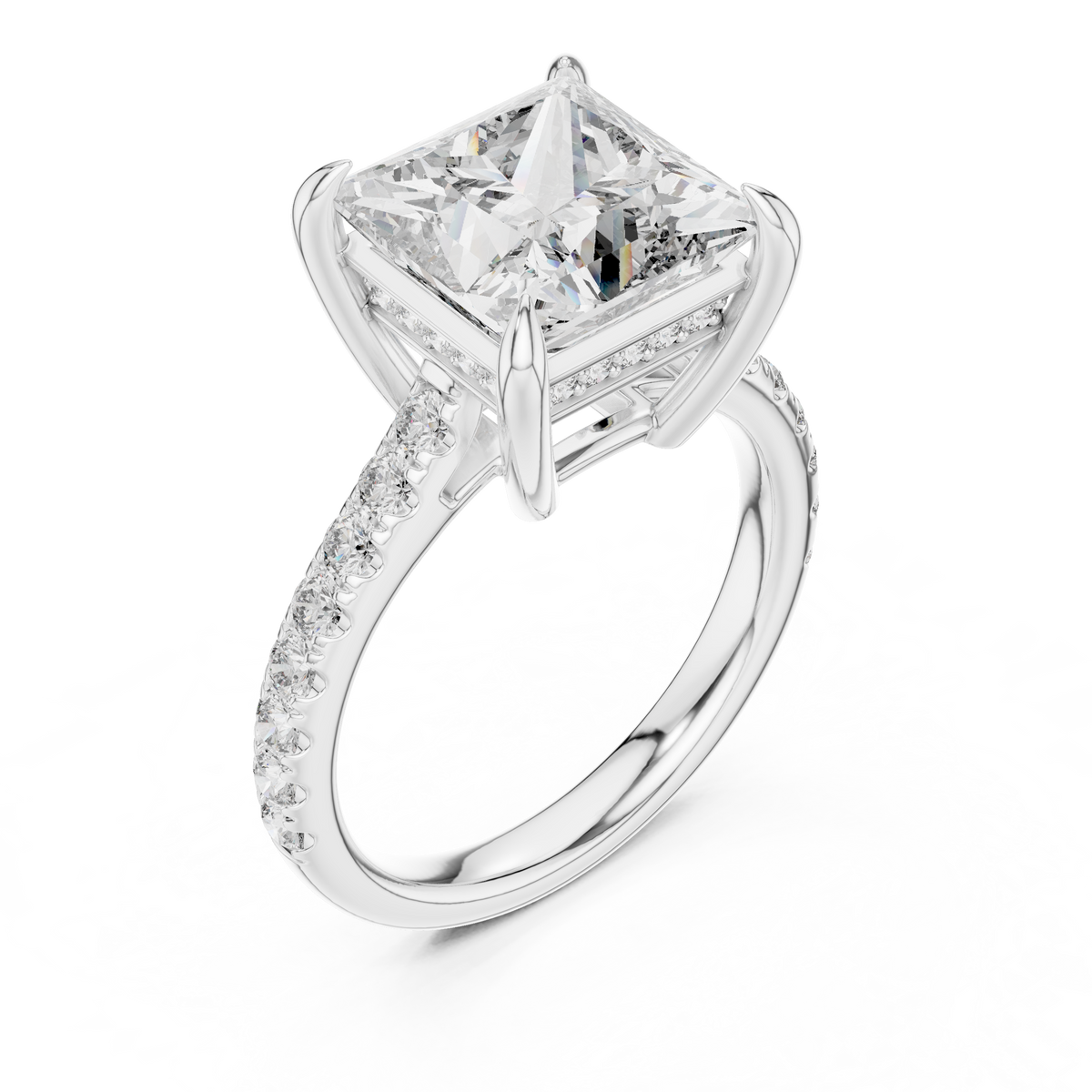 Princess Accented Lab Grown Diamond Engagement Ring