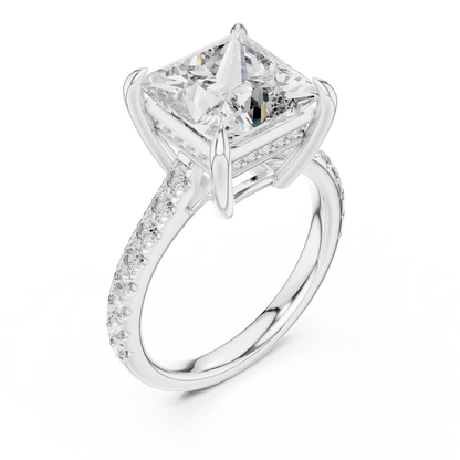 Princess Accented Lab Grown Diamond Engagement Ring