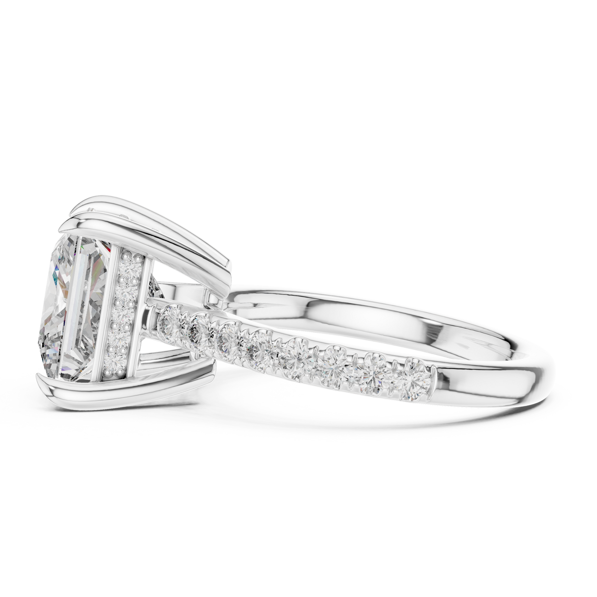 Princess Accented Lab Grown Diamond Engagement Ring