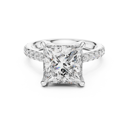 Princess Accented Lab Grown Diamond Engagement Ring