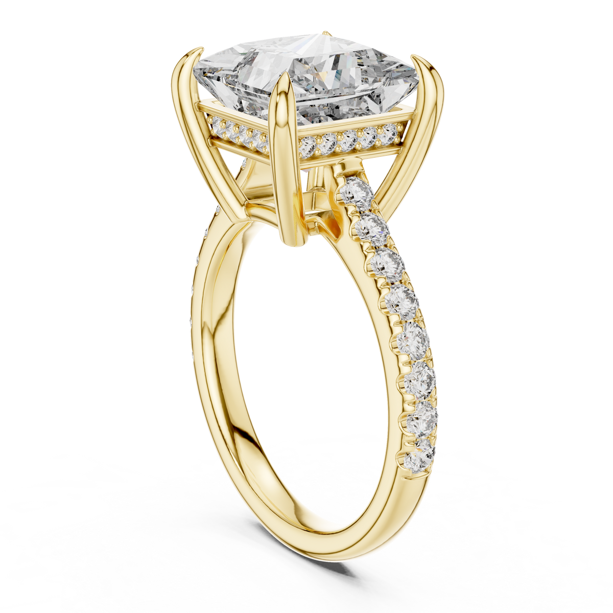 Princess Accented Lab Grown Diamond Engagement Ring