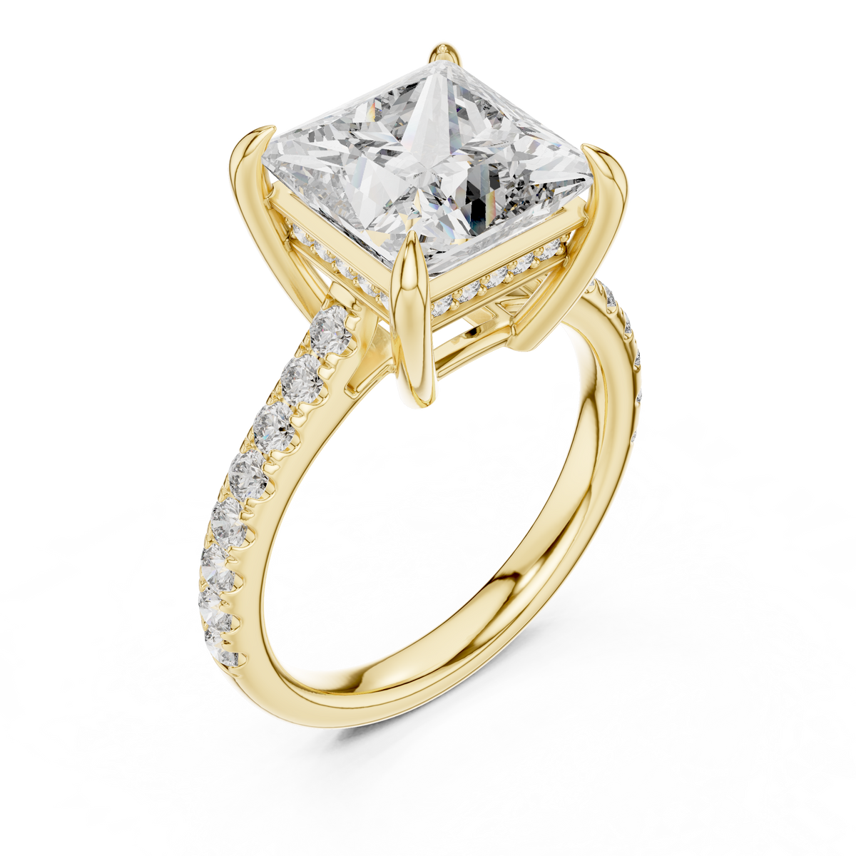 Princess Accented Lab Grown Diamond Engagement Ring