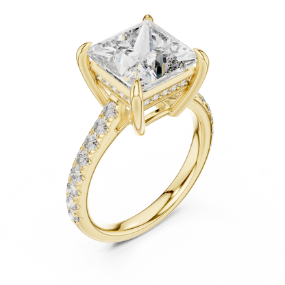 Princess Accented Lab Grown Diamond Engagement Ring