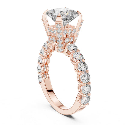 Princess Accented Lab Grown Diamond Engagement Ring
