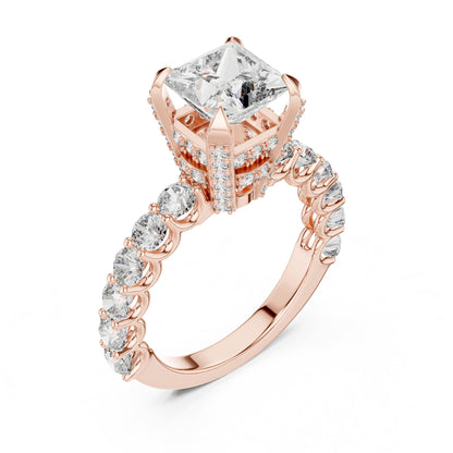 Princess Accented Lab Grown Diamond Engagement Ring