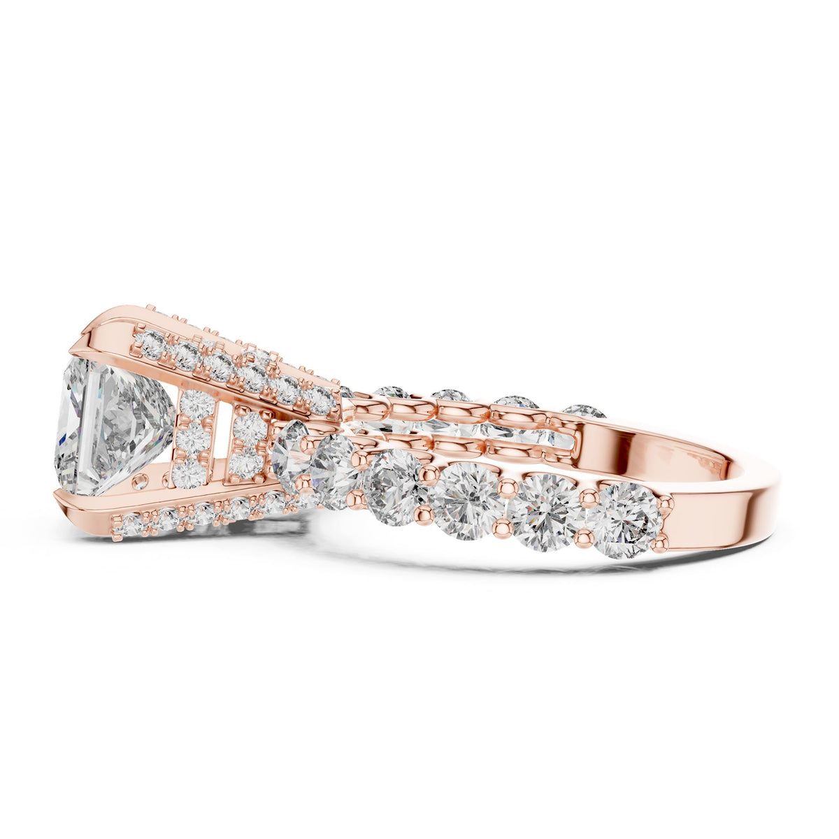 Princess Accented Lab Grown Diamond Engagement Ring