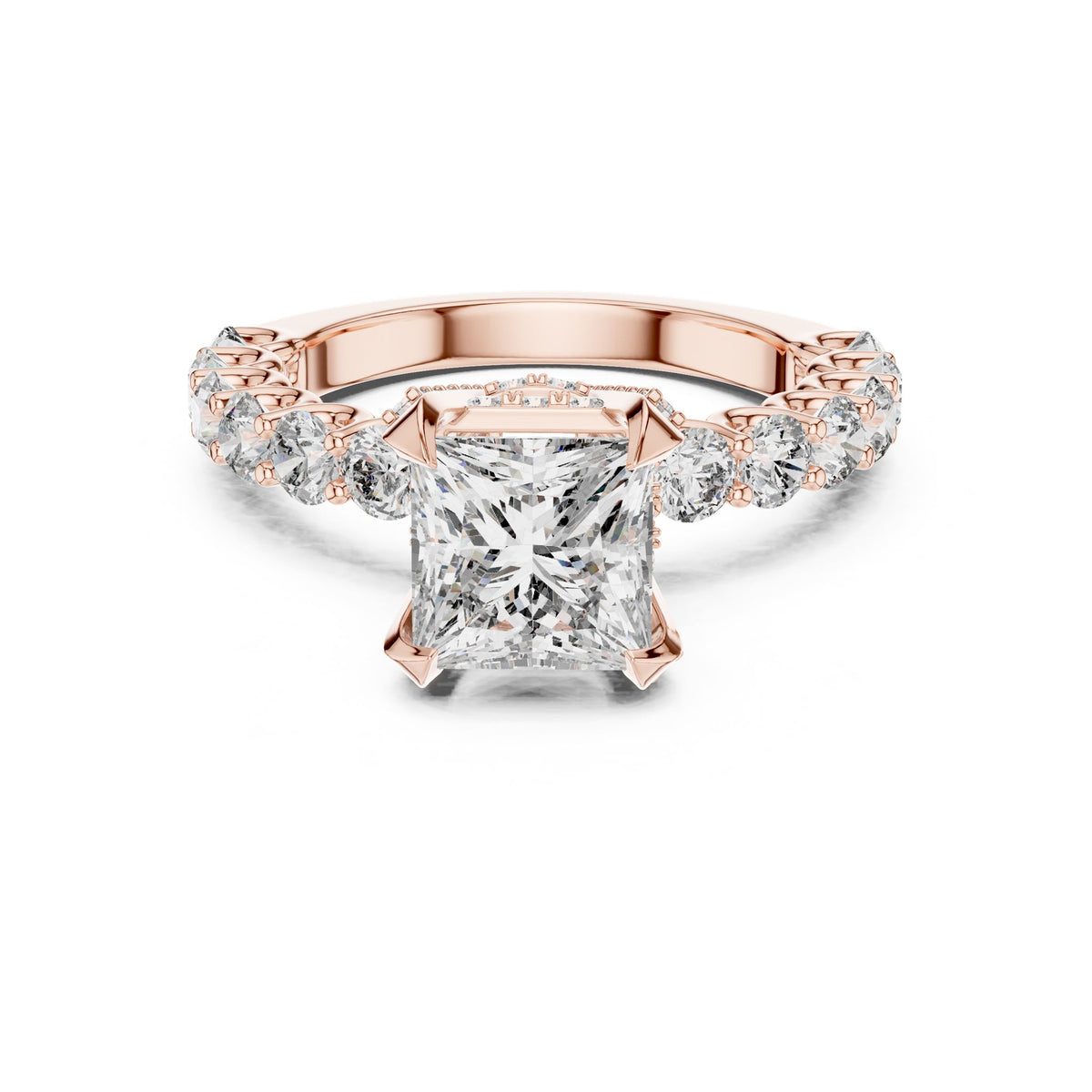 Princess Accented Lab Grown Diamond Engagement Ring
