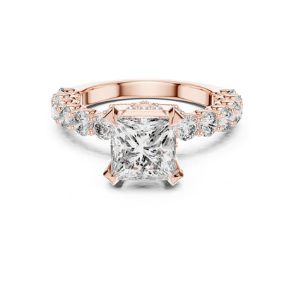 Princess Accented Lab Grown Diamond Engagement Ring