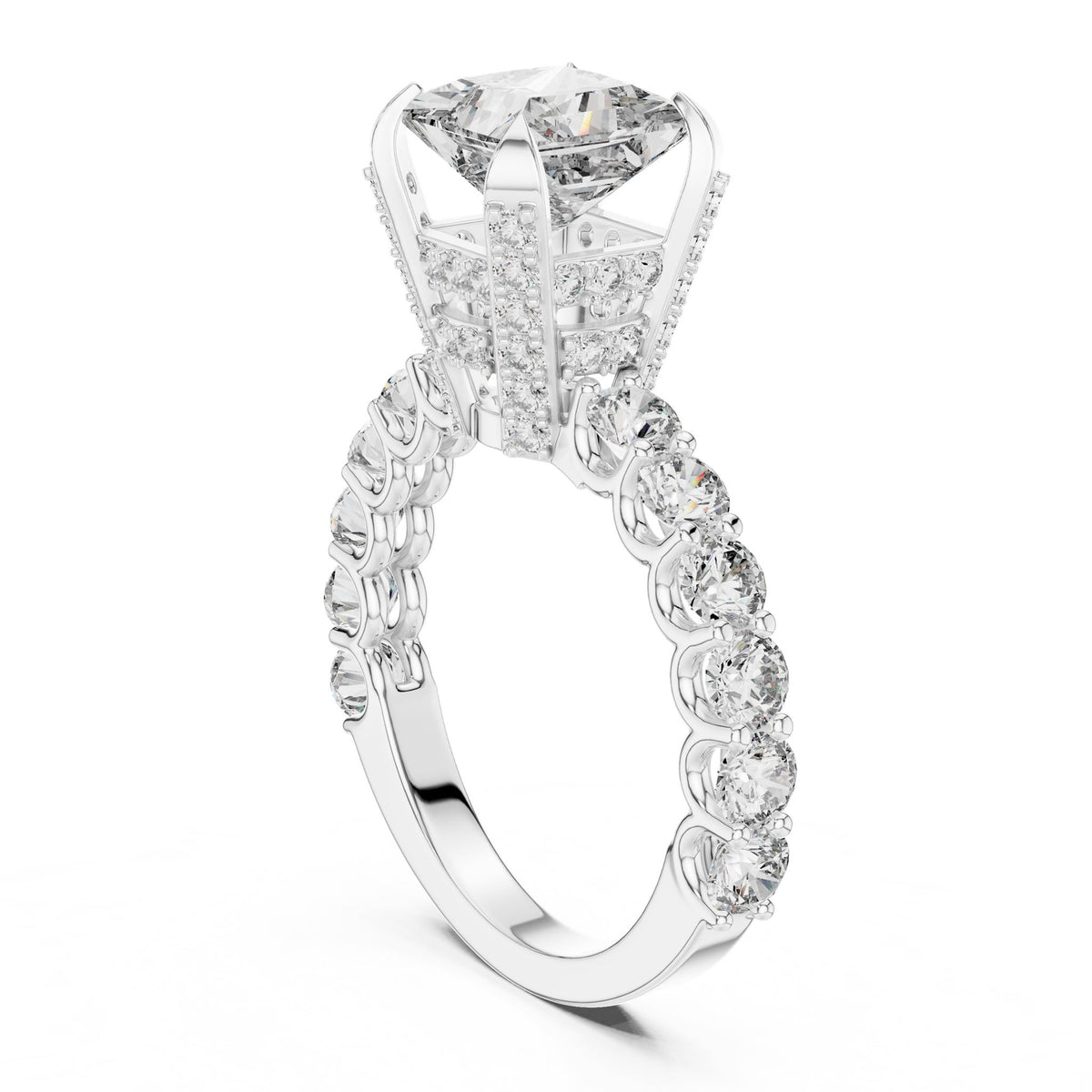 Princess Accented Lab Grown Diamond Engagement Ring
