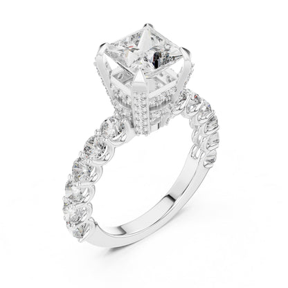 Princess Accented Lab Grown Diamond Engagement Ring