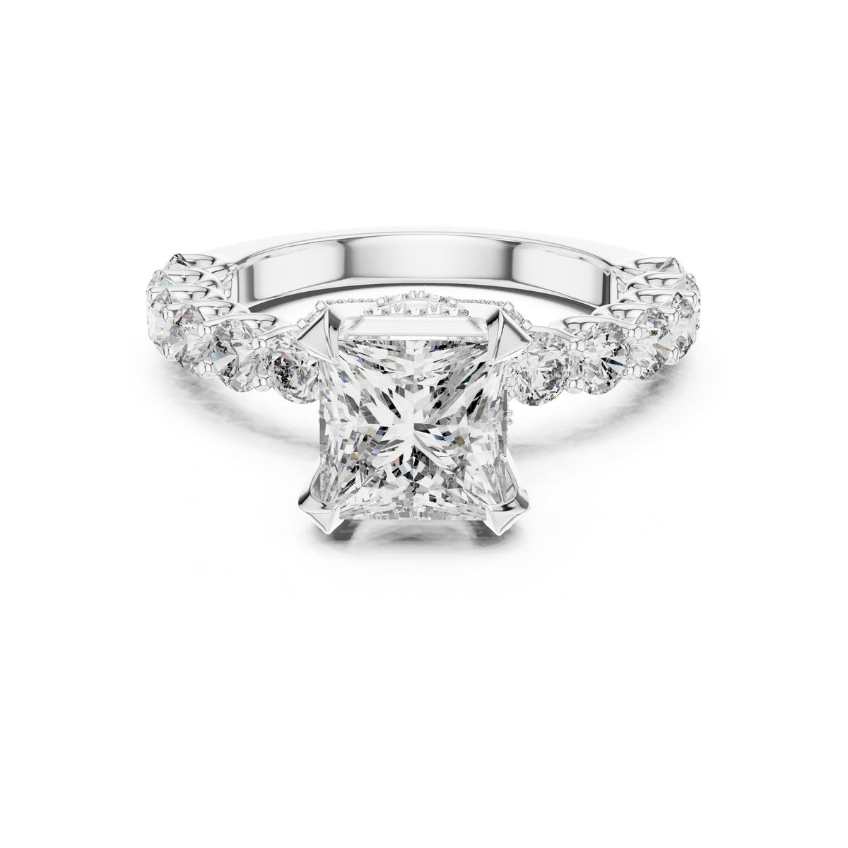 Princess Accented Lab Grown Diamond Engagement Ring