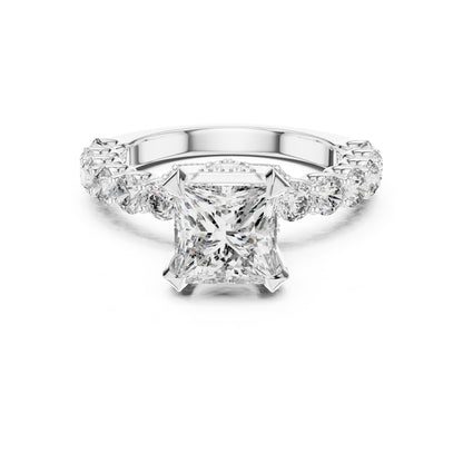 Princess Accented Lab Grown Diamond Engagement Ring
