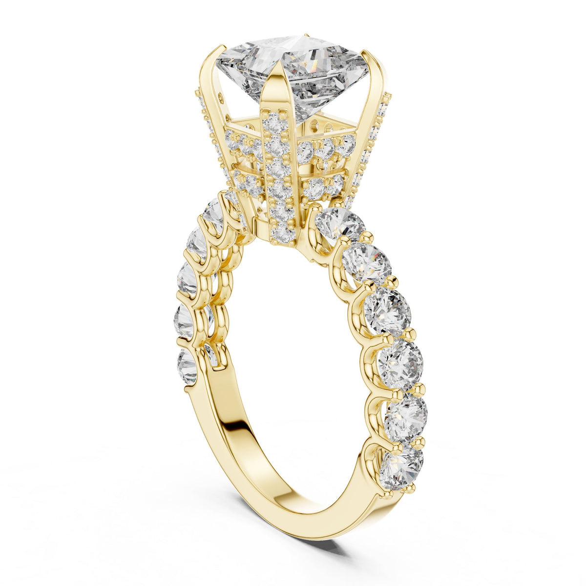 Princess Accented Lab Grown Diamond Engagement Ring
