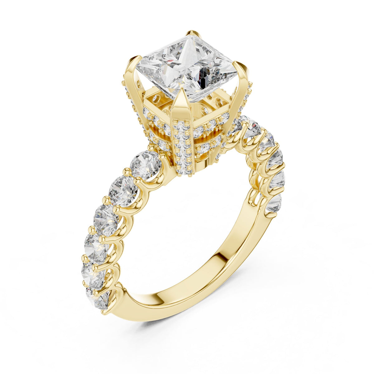 Princess Accented Lab Grown Diamond Engagement Ring