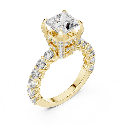 Princess Accented Lab Grown Diamond Engagement Ring