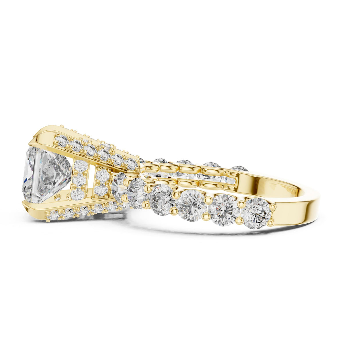 Princess Accented Lab Grown Diamond Engagement Ring