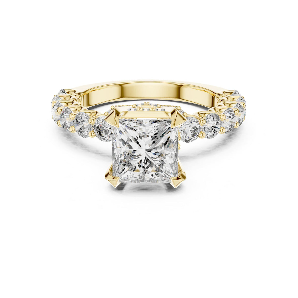 Princess Accented Lab Grown Diamond Engagement Ring