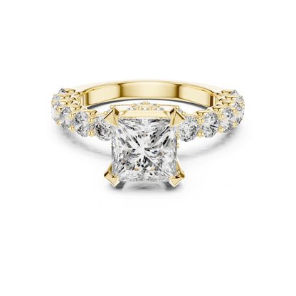 Princess Accented Lab Grown Diamond Engagement Ring