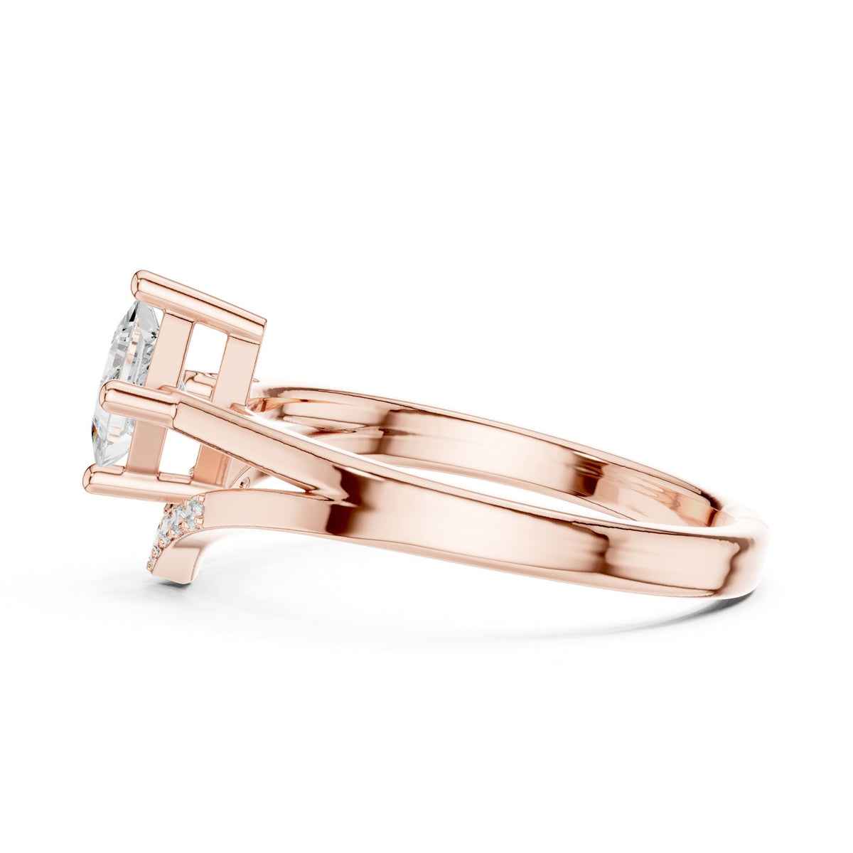 Princess Accented Lab Grown Diamond Engagement Ring