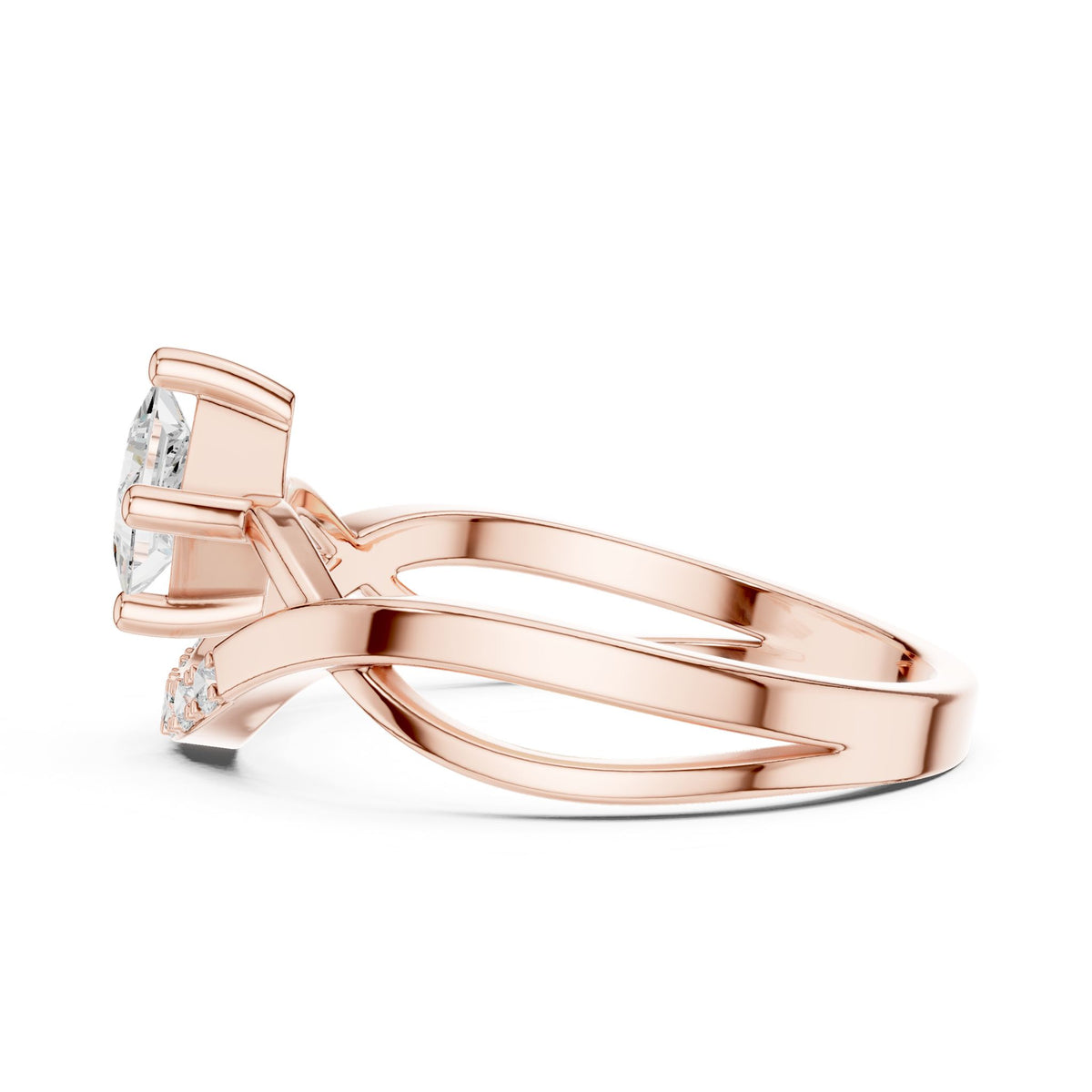 Princess Accented Lab Grown Diamond Engagement Ring
