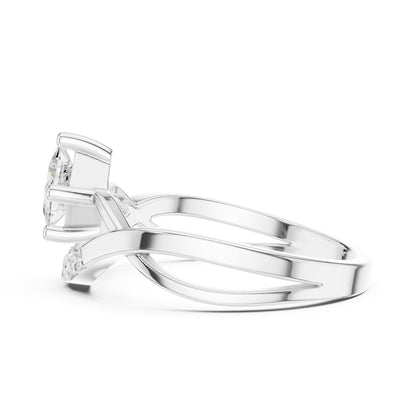 Princess Accented Lab Grown Diamond Engagement Ring