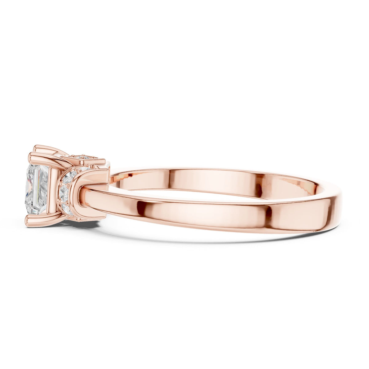 Princess Accented Lab Grown Diamond Engagement Ring