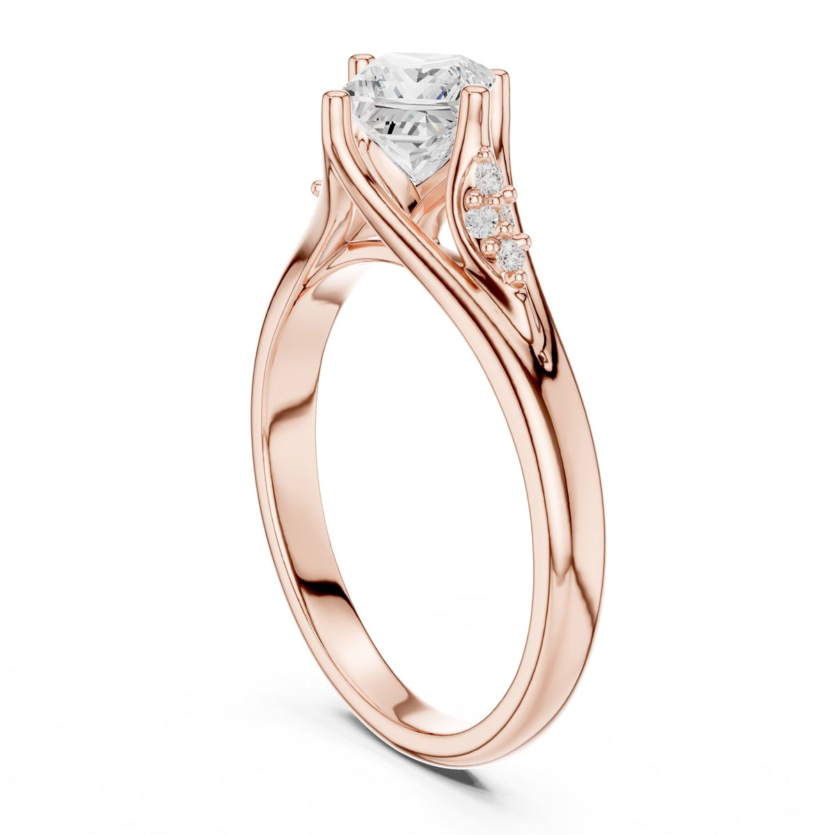 Princess Accented Lab Grown Diamond Engagement Ring