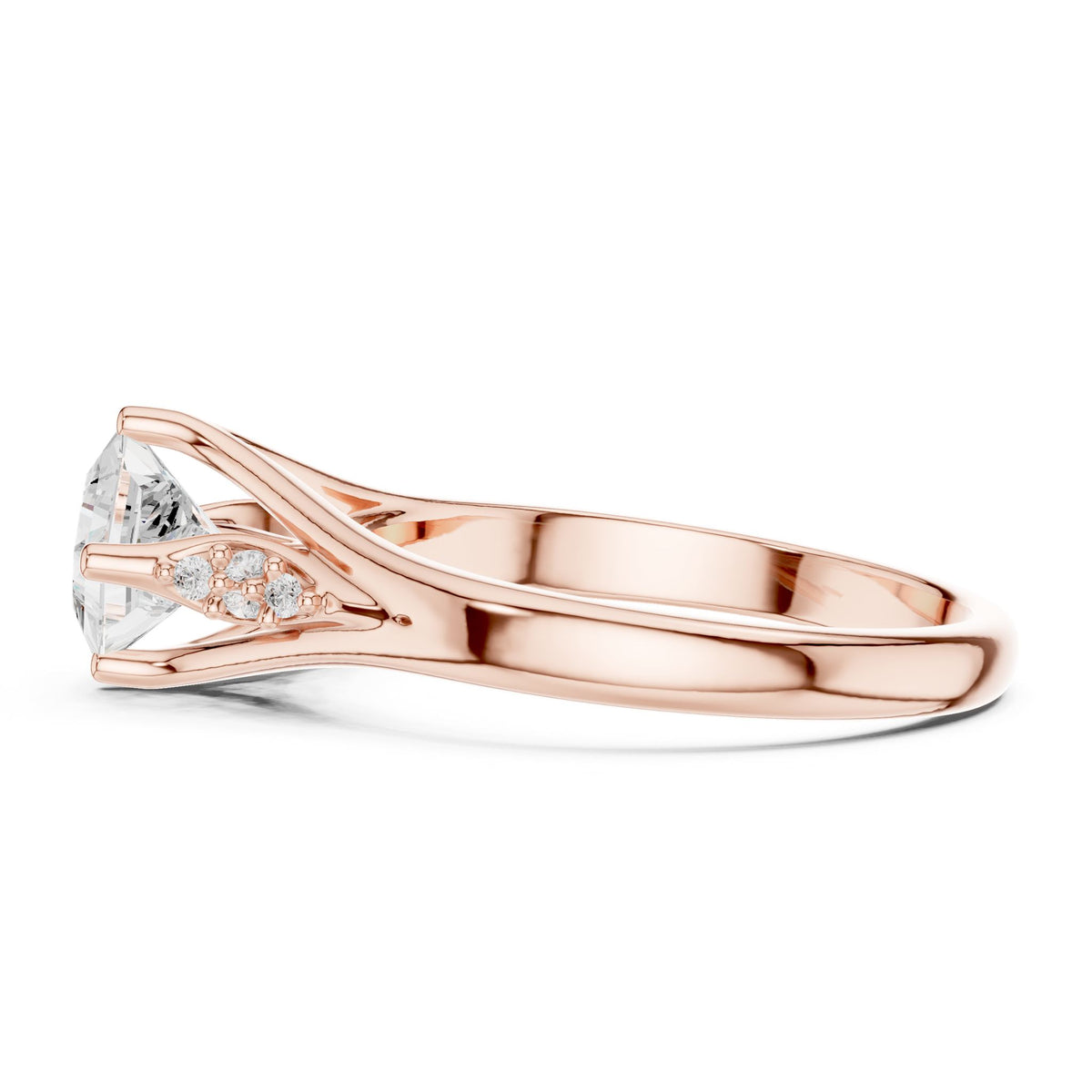 Princess Accented Lab Grown Diamond Engagement Ring