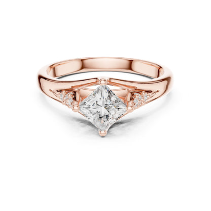 Princess Accented Lab Grown Diamond Engagement Ring