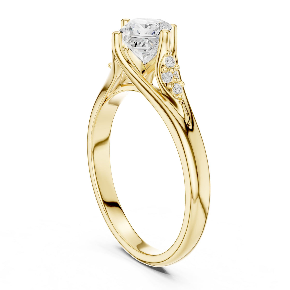 Princess Accented Lab Grown Diamond Engagement Ring